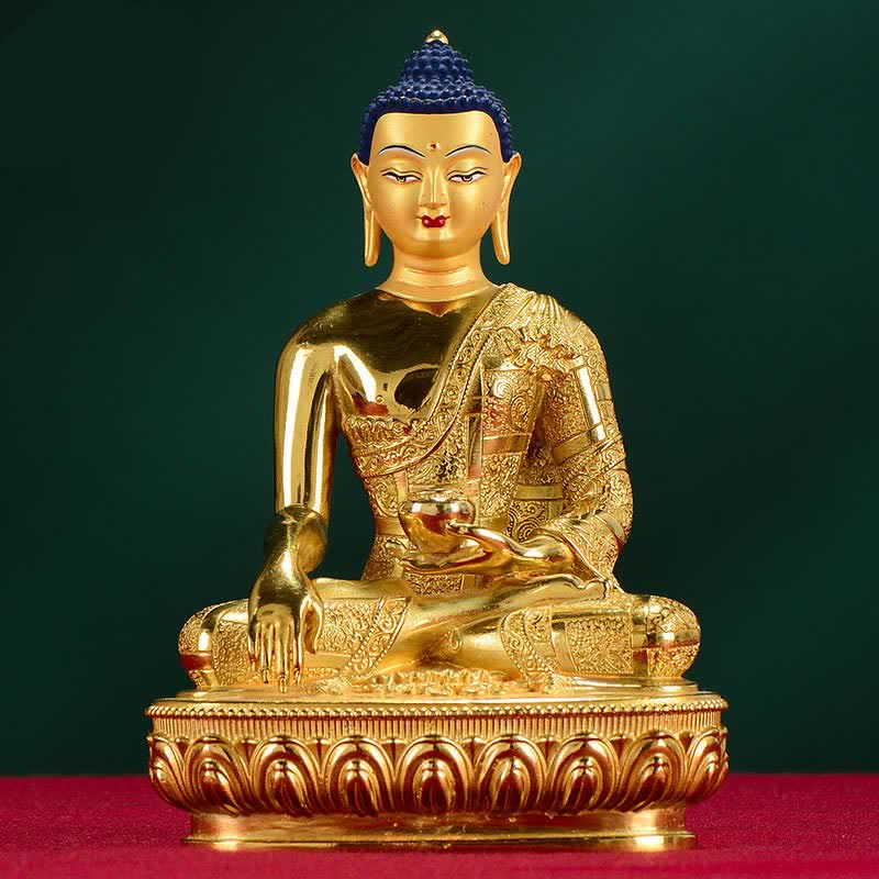 Nimara Ritual Buddha Shakyamuni Figurine Enlightenment Copper Statue Home Offering Decoration