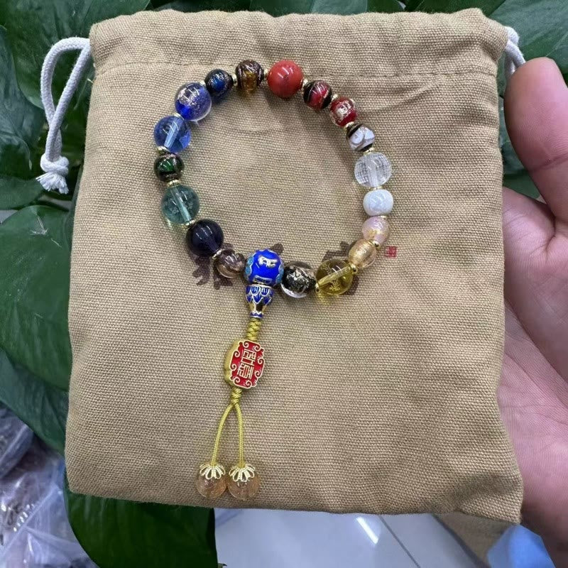 Nimara Ritual Tibetan Colorful Incense Ash Liuli Glass Bead Om Mani Padme Hum Dorje Vajra 18 Beads Wrist Mala