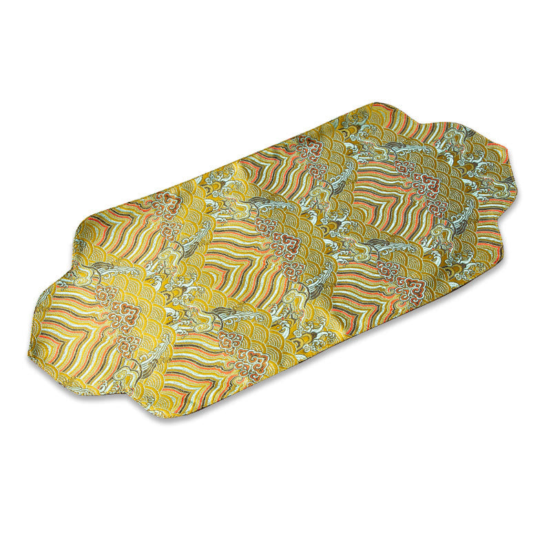 Nimara Ritual Sea Wave Bamboo Plum Blossom Brocade Embroidery Cup Mat Pad Tea Cup Coaster Kung Fu Tea Mat