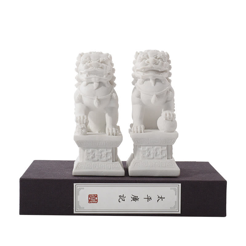 Nimara Ritual 2Pcs Lion Statue Courage Strength Resin Home Office Decoration