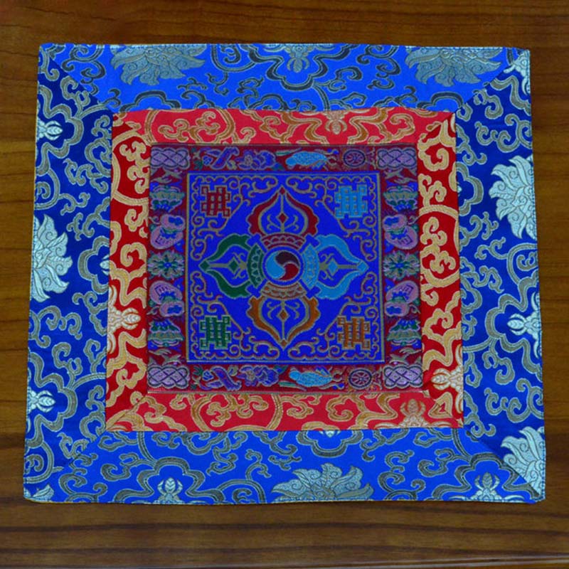 Nimara Ritual Prayer Altar Mat Meditation Strength Endless Knot Vajra Man-Bcu Kalachakra Auspicious Symbols
