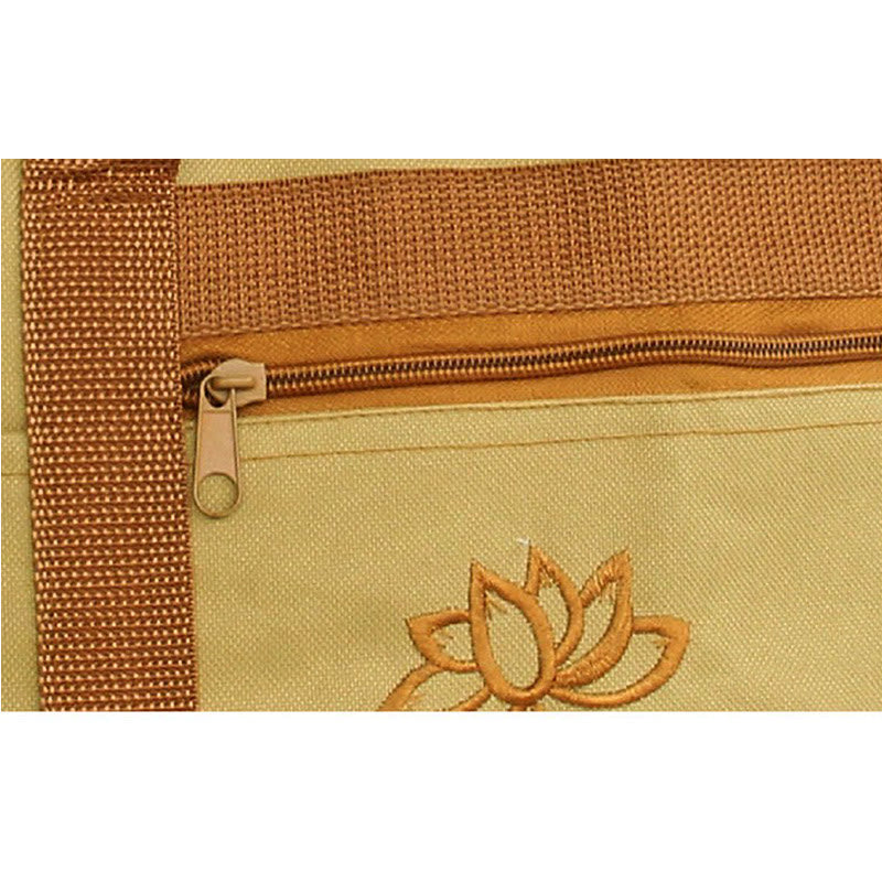 Nimara Ritual Spiritual Mind Practice Lotus Embroidery Pattern Canvas Shoulder Bag Tote Bag