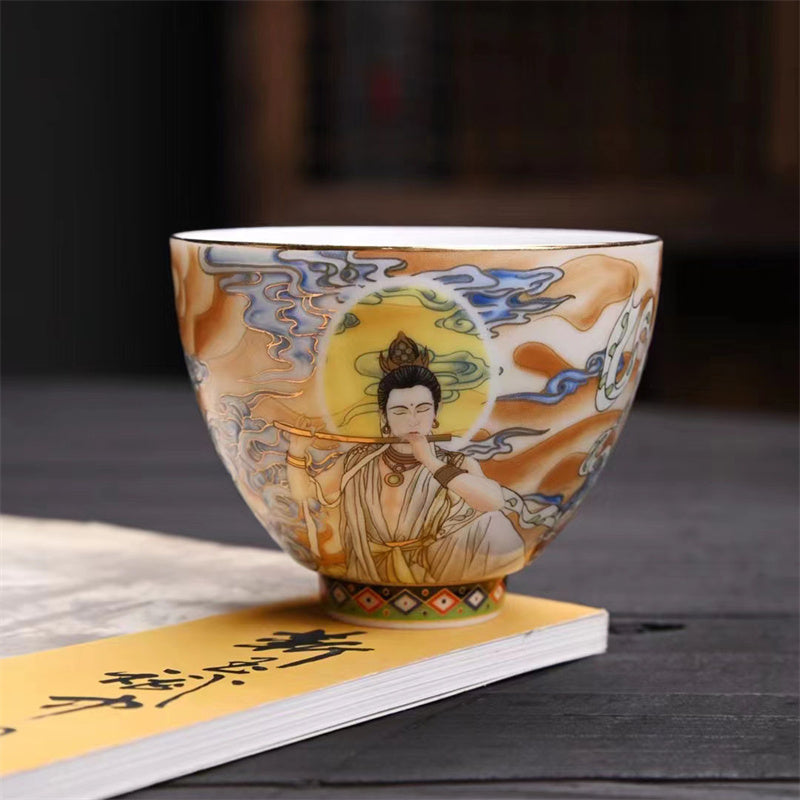 Nimara Ritual Dunhuang Color Flying Apsaras Teacup Kung Fu Tea Cup