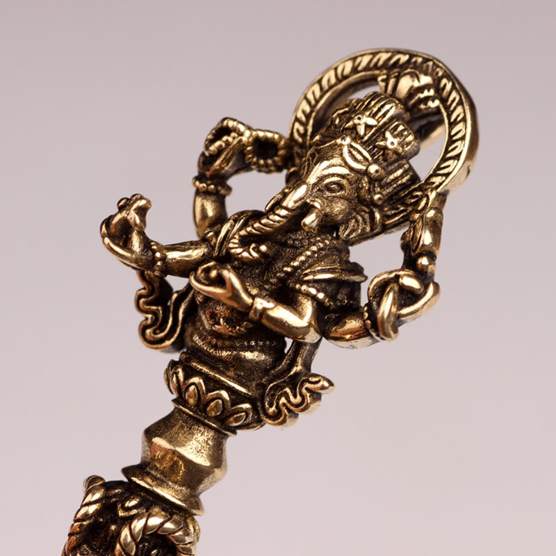 Nimara Ritual Tibetan Ganesh Ganpati Elephant God of Wealth Dorje Vajra Spiritual Power Necklace Pendant
