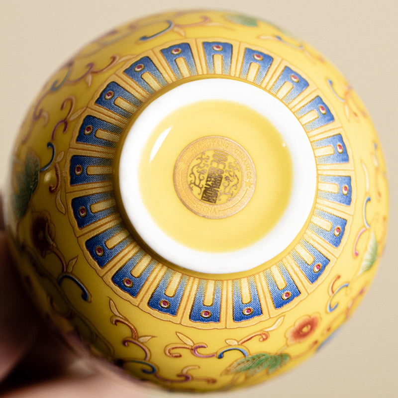 Nimara Ritual Lotus Flower Pod Pattern Ceramic Teacup Kung Fu Tea Cup 80ml