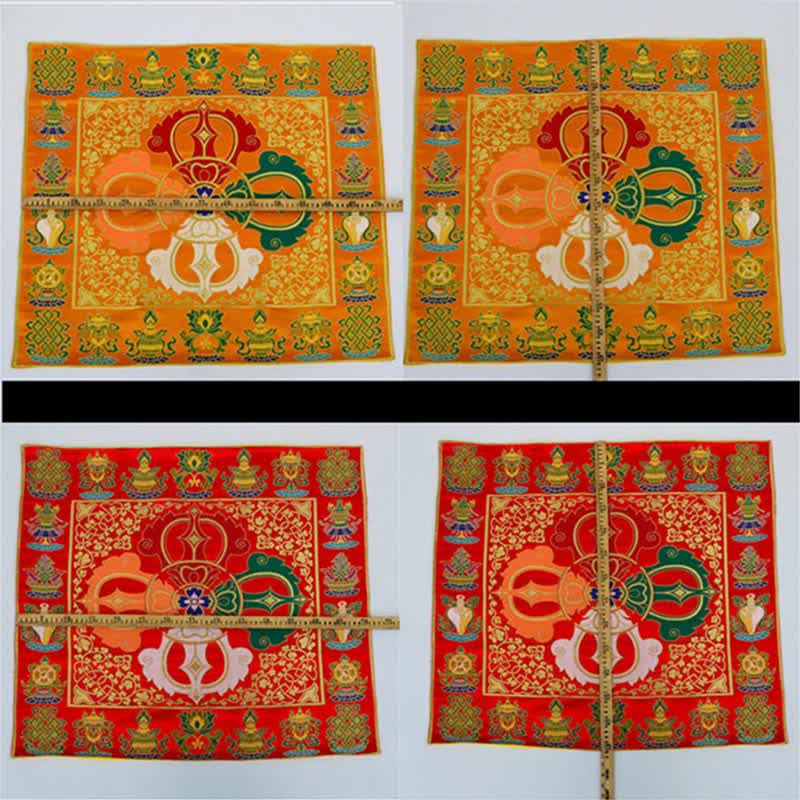 Nimara Ritual Flower Endless Knot Prayer Altar Mat Healing Meditation 8 Auspicious Symbols Mat Table Runner