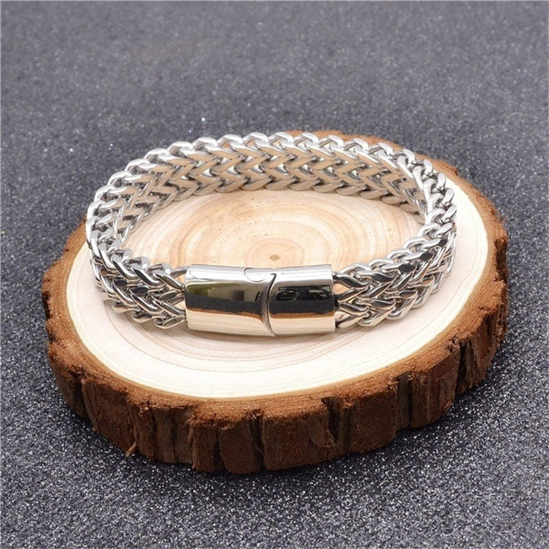 Nimara Ritual Fish Scale Magnetic Buckle Titanium Steel Balance Bracelet Bangle