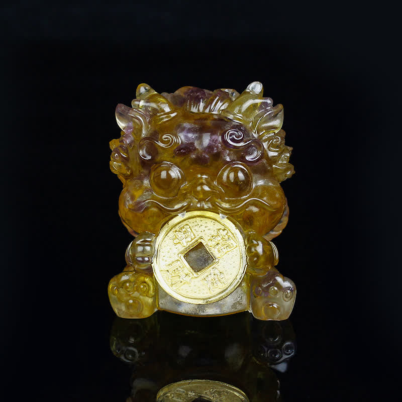 Nimara Ritual Handmade Cute PiXiu Gold Coin Crystal Fengshui Energy Wealth Fortune Home Decoration