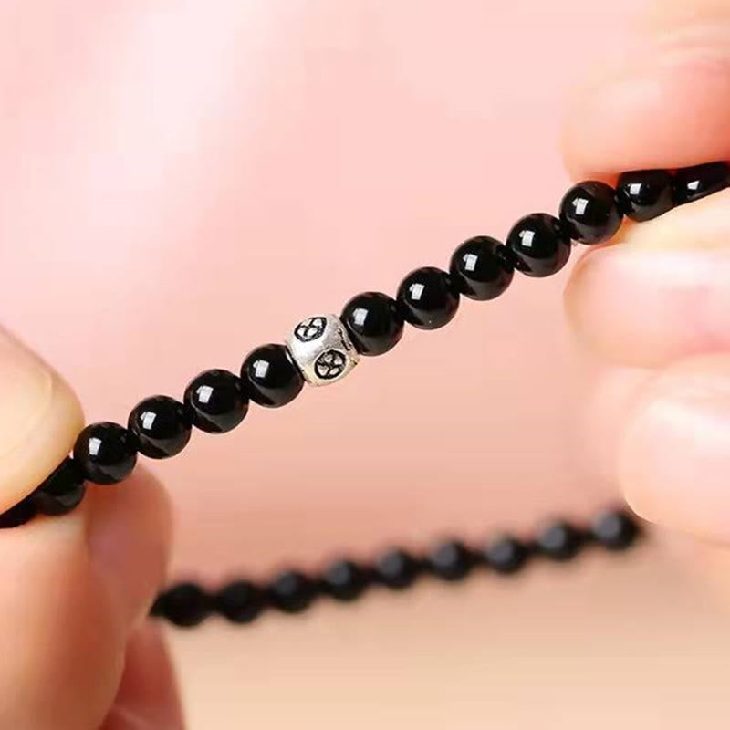 Nimara Ritual Natural Black Obsidian Smoky Quartz Purification Strength Bracelet