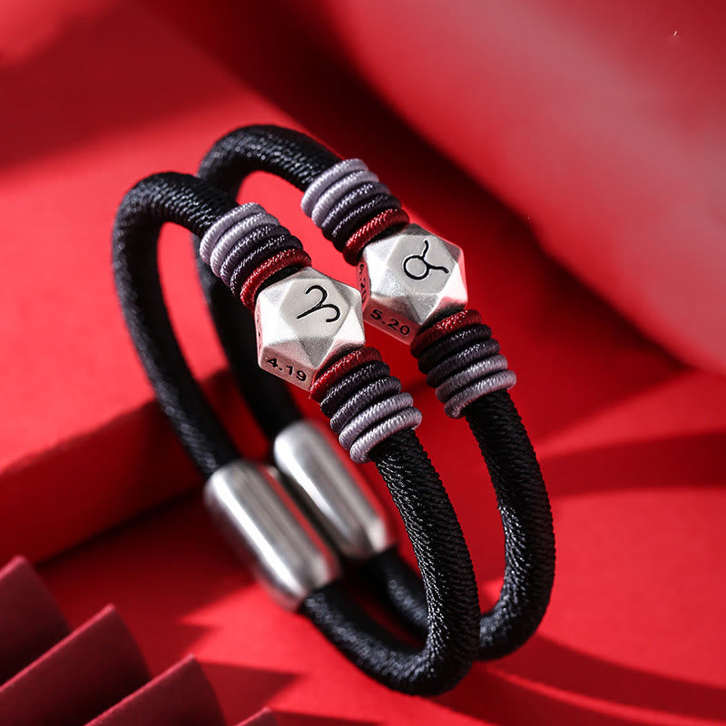 Nimara Ritual 999 Sterling Silver 12 Constellations of the Zodiac Blessing Handmade String Bracelet