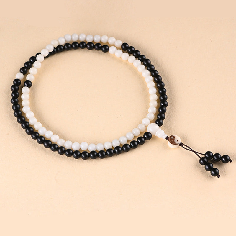 Nimara Ritual Ebony YinYang Protection Necklace Mala