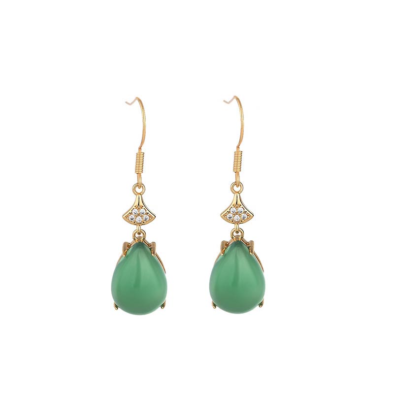 Nimara Ritual Cyan Jade Luck Drop Earrings