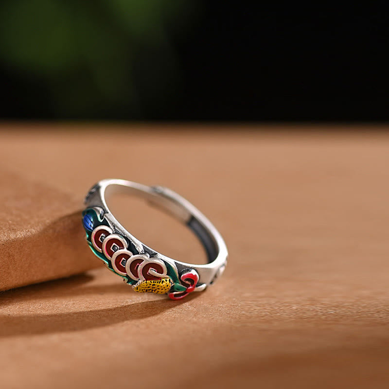 Nimara Ritual Feng Shui Five Emperor Coins Wealth Ring