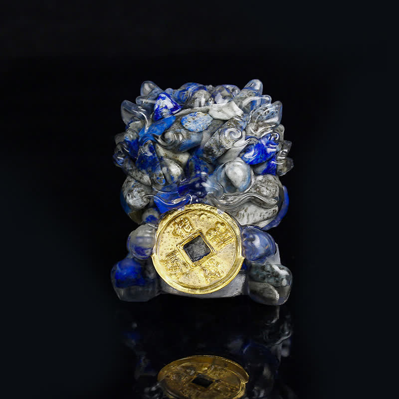 Nimara Ritual Handmade Cute PiXiu Gold Coin Crystal Fengshui Energy Wealth Fortune Home Decoration