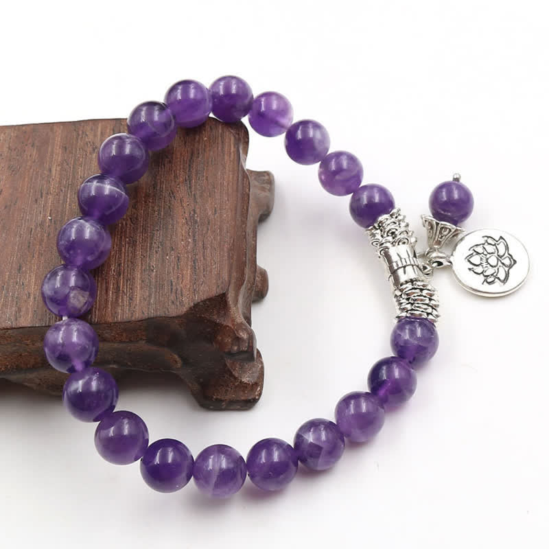 Nimara Ritual Amethyst Crystal Lotus Healing Balance Bracelet