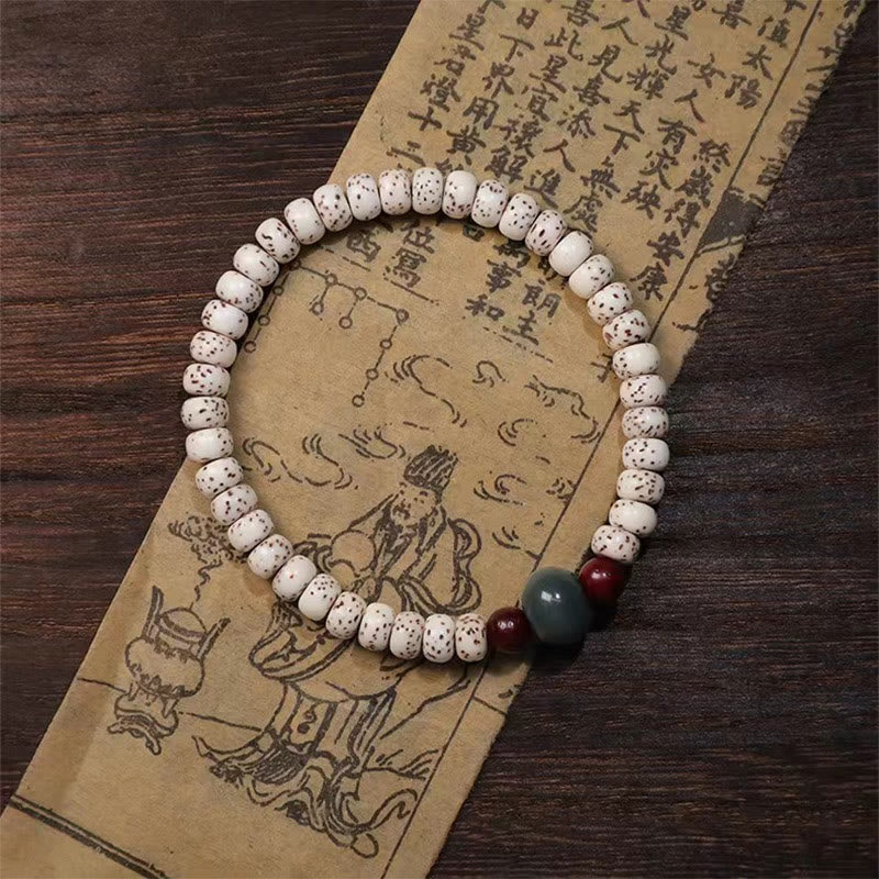 Nimara Ritual Bodhi Seed Small Leaf Red Sandalwood Wisdom Bracelet