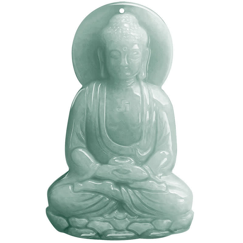 Nimara Ritual Amitabha Buddha Jade Amulet Compassion String Necklace