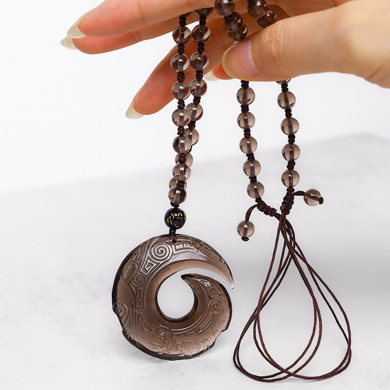 Nimara Ritual Natural Black Obsidian Ice Obsidian Strength Necklace Pendant