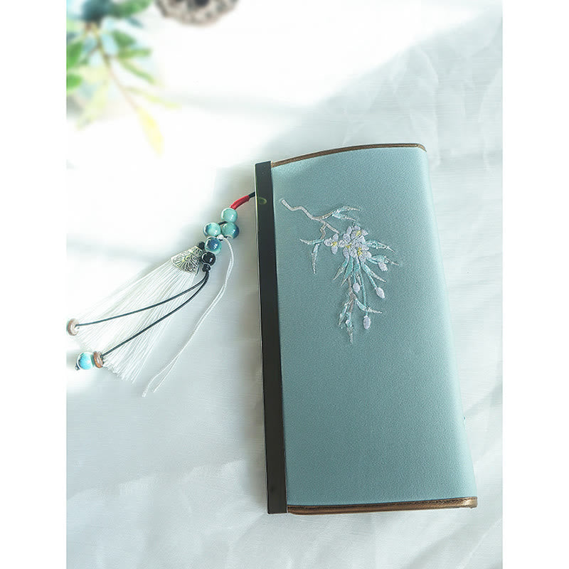 Nimara Ritual Flower Plum Peach Blossom Bamboo Double-sided Embroidery Large Capacity Cash Holder Wallet Shopping Purse