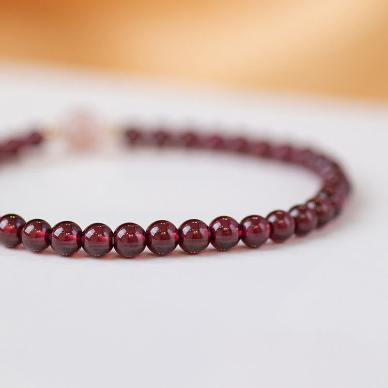 Nimara Ritual Natural Garnet Strawberry Quartz Calm Bracelet