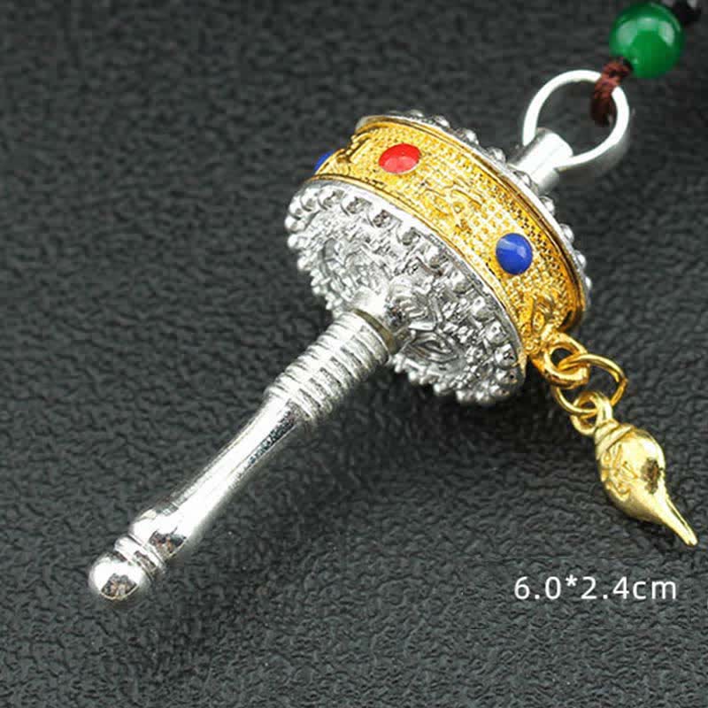 Nimara Ritual Tibet Om Mani Padme Hum Prayer Wheel Tassel Bag Car Hanging Decoration