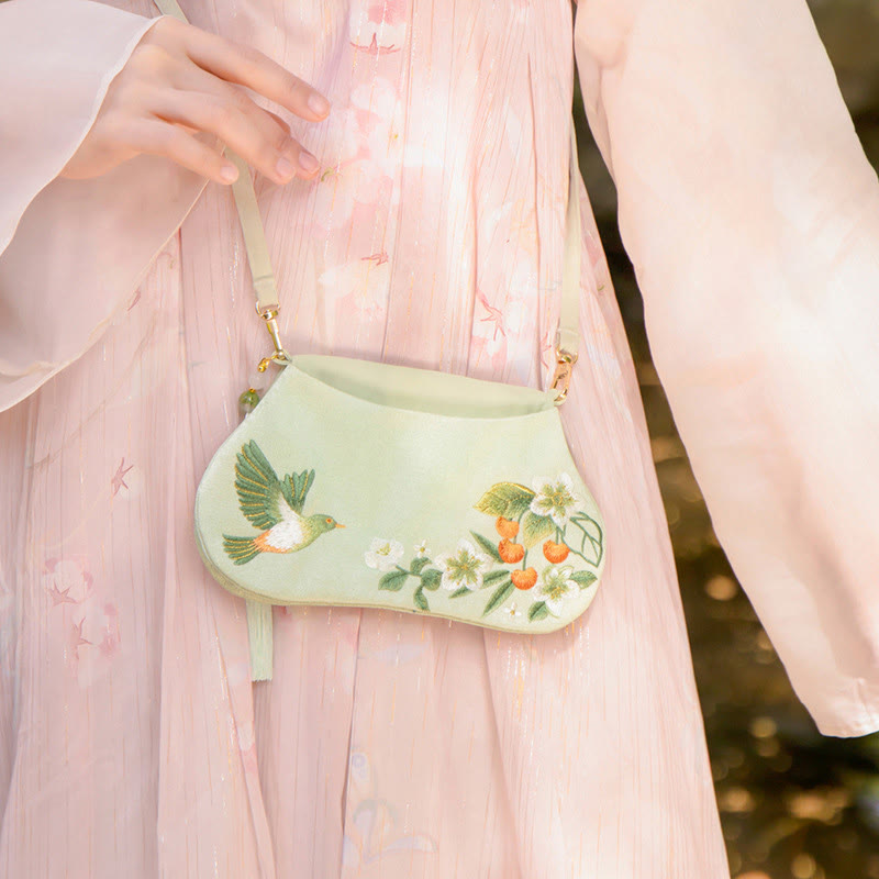 Nimara Ritual Luck Embroidery Lotus Koi Fish Rabbit Flower Hanfu Bag Crossbody Bag Shoulder Bag