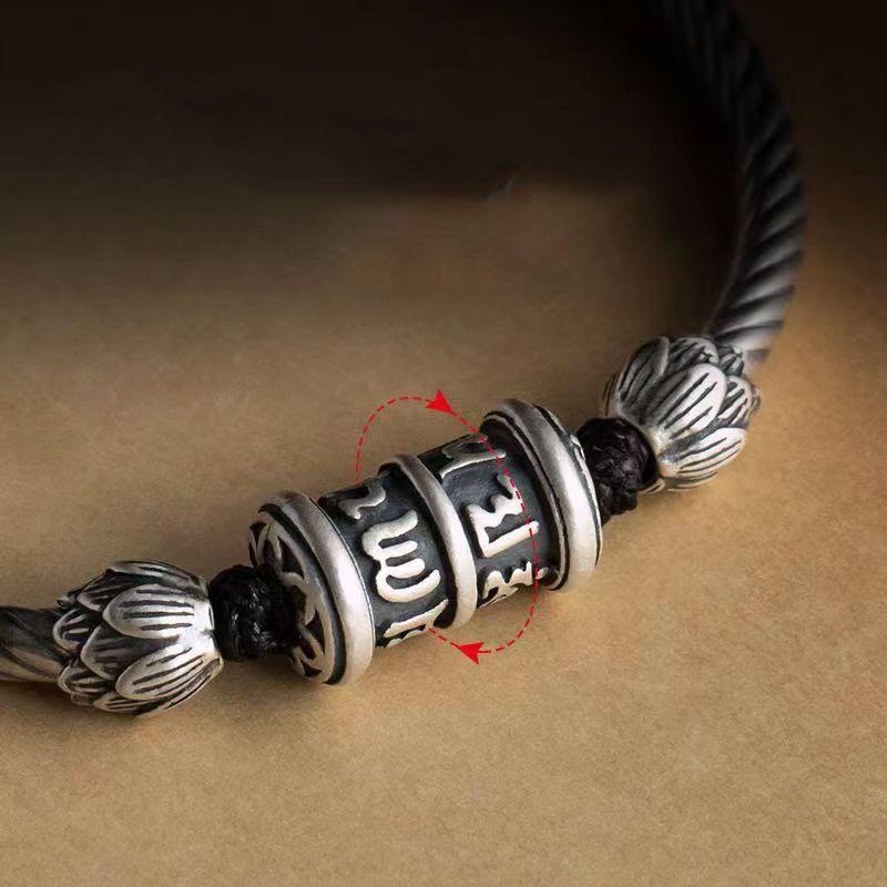 Nimara Ritual Om Mani Padme Hum Lotus Peace Braided Bracelet