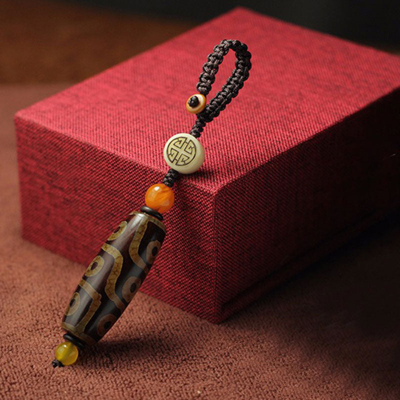 Nimara Ritual Tibetan Nine-Eye Dzi Bead Wealth Decoration
