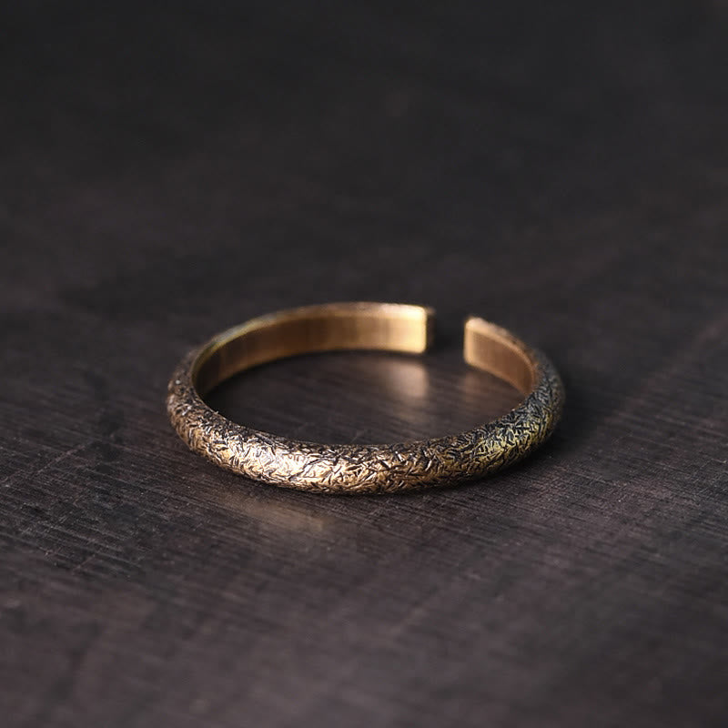Nimara Ritual Tibetan Vintage Texture Design Copper Luck Couple Ring
