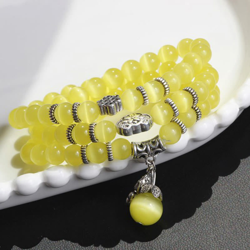 Nimara Ritual Cat Eye PiXiu Support Triple Wrap Bracelet