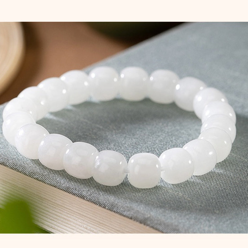 Nimara Ritual Hetian White Jade Happiness Blessing Bracelet