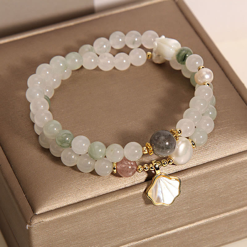 Nimara Ritual Double Layer Jade Shell Luck Bracelet