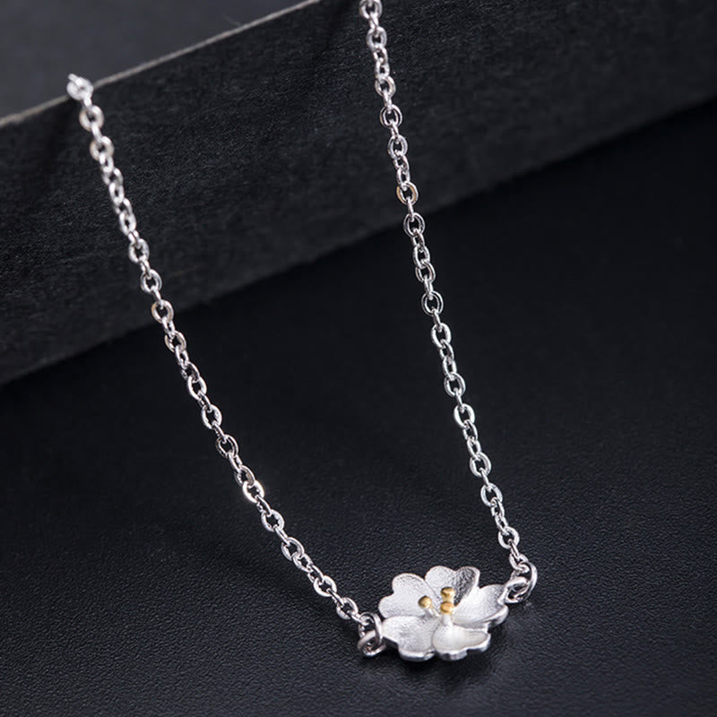 Nimara Ritual 925 Sterling Silver Cherry Blossom Blessing Chain Bracelet