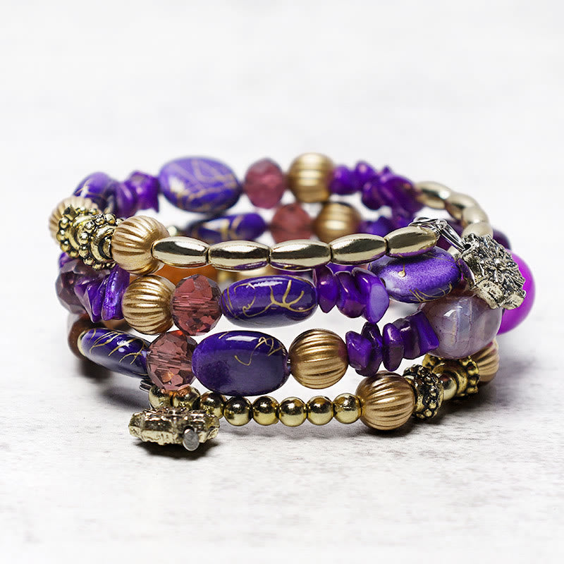 Nimara Ritual Multilayer Irregular Turquoise Agate Beads Blessing Bracelet