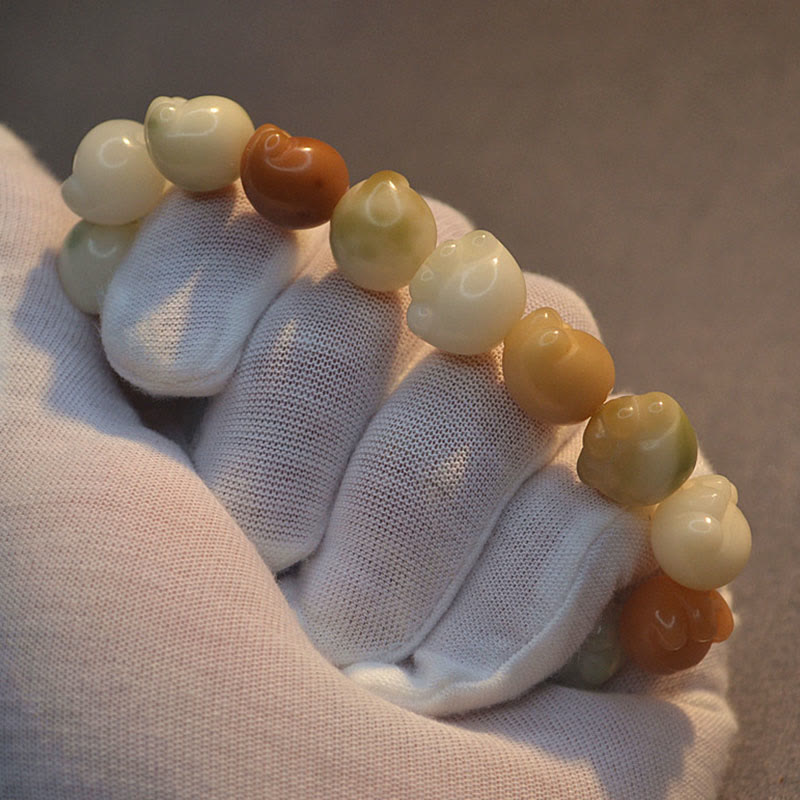 Nimara Ritual Multilayered Bodhi Seed Cute Cat Paw Calm Harmony Bracelet