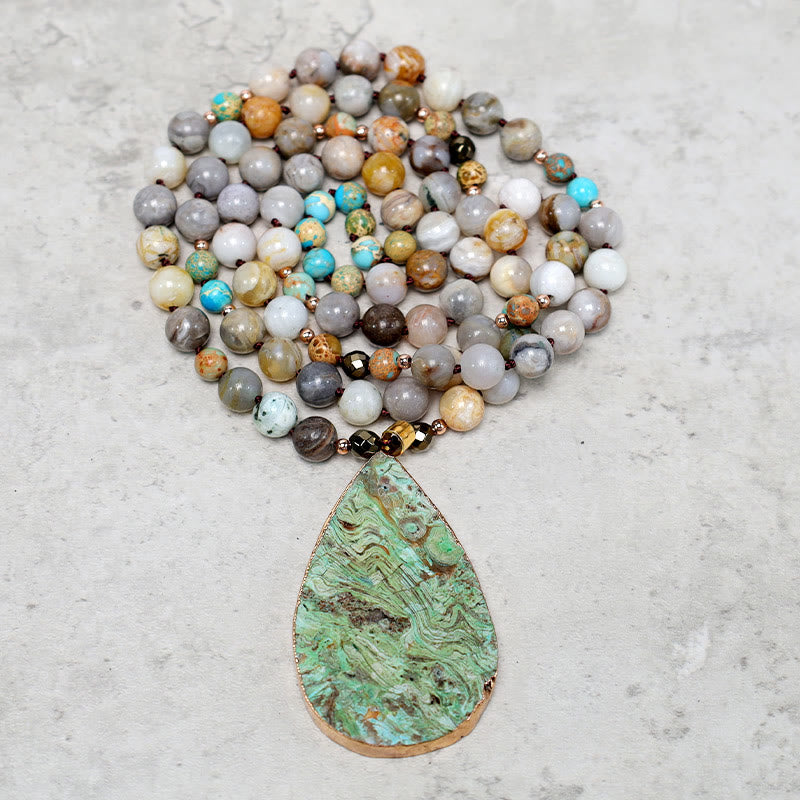 Nimara Ritual Natural Ocean Picasso Jasper Beaded Healing Neckace