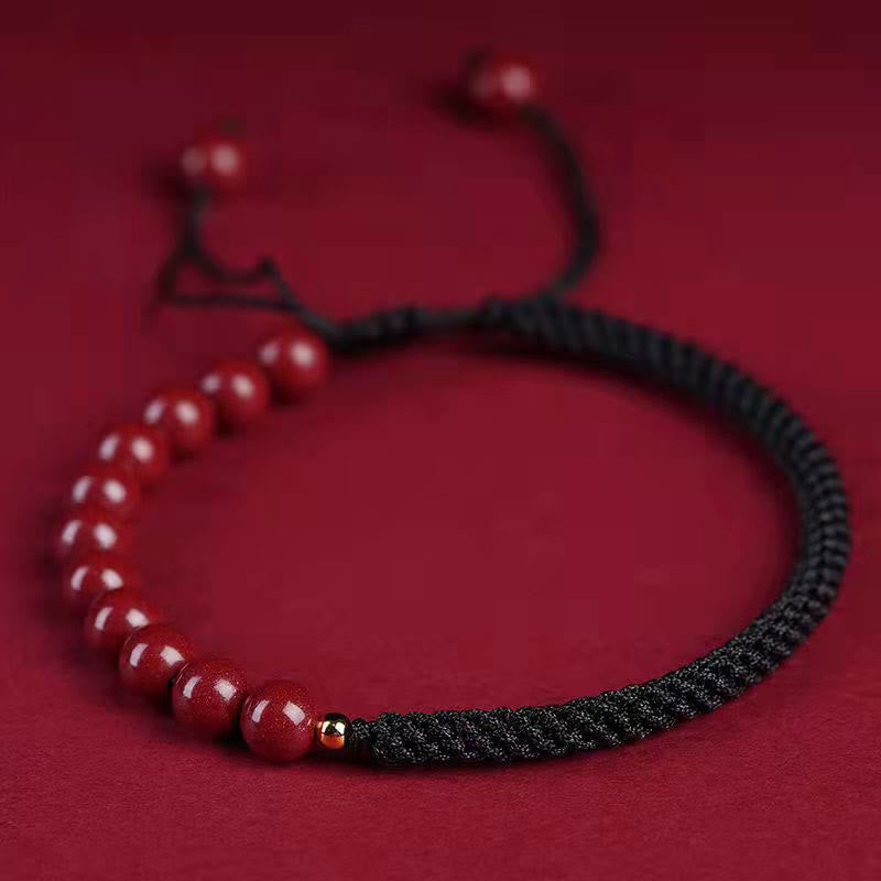 Nimara Ritual Natural Cinnabar King Kong Knot Blessing String Bracelet
