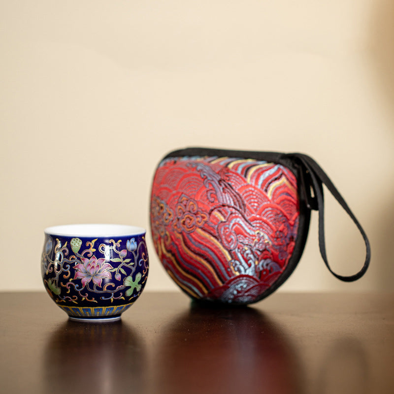 Nimara Ritual Lotus Flower Pod Pattern Ceramic Teacup Kung Fu Tea Cup 80ml