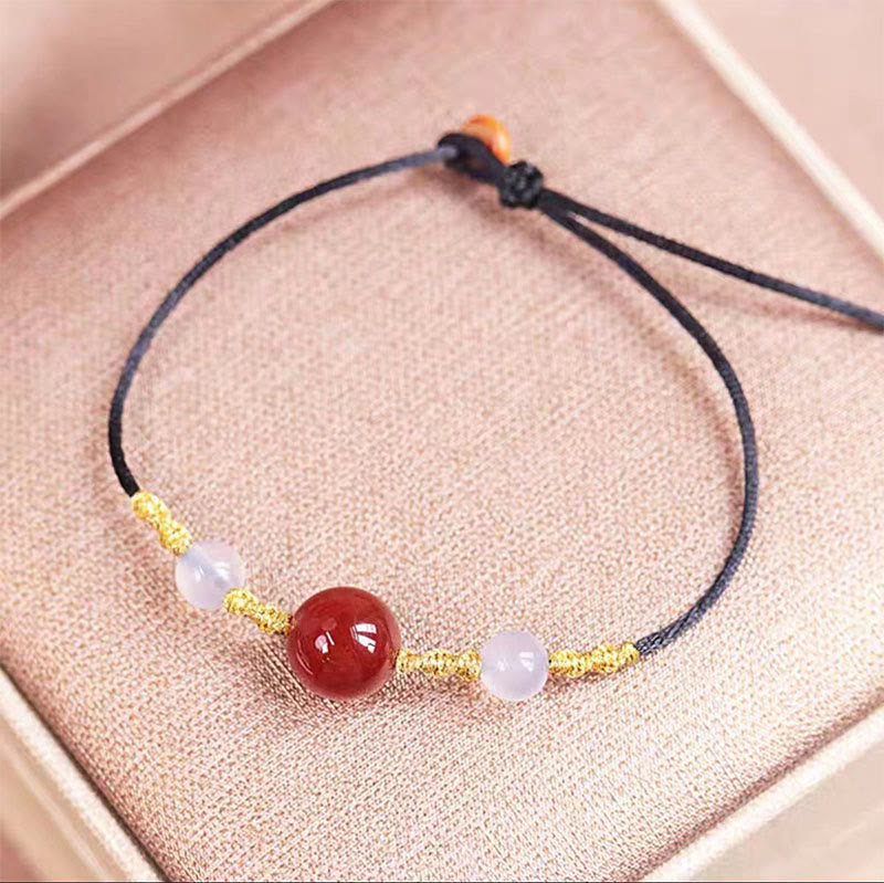 Nimara Ritual Natural Red Agate Chalcedony Self-acceptance Confidence String Bead Bracelet Necklace Pendant