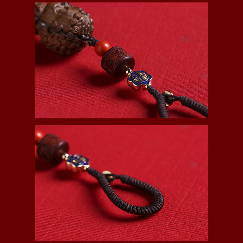 Nimara Ritual Chinese Zodiac Natal Buddha Green Sandalwood Om Mani Padme Hum Peace Key Chain
