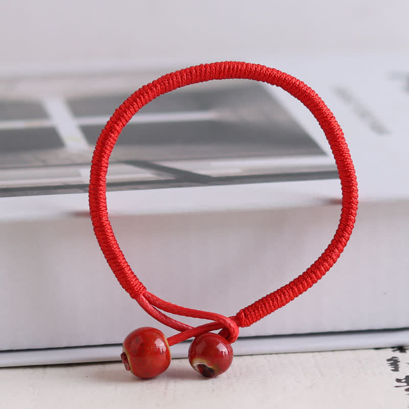 Nimara Ritual FengShui Lucky Red String Ceramic Bracelet