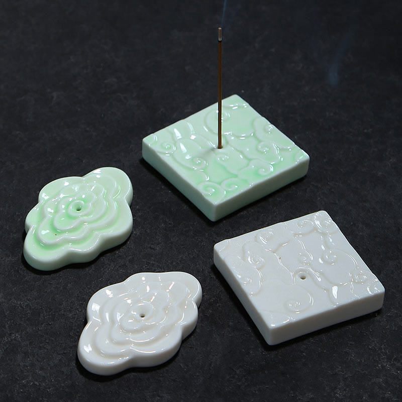 Nimara Ritual Mini Auspicious Clouds Design Healing Stick Ceramic Small Incense Burner Decoration