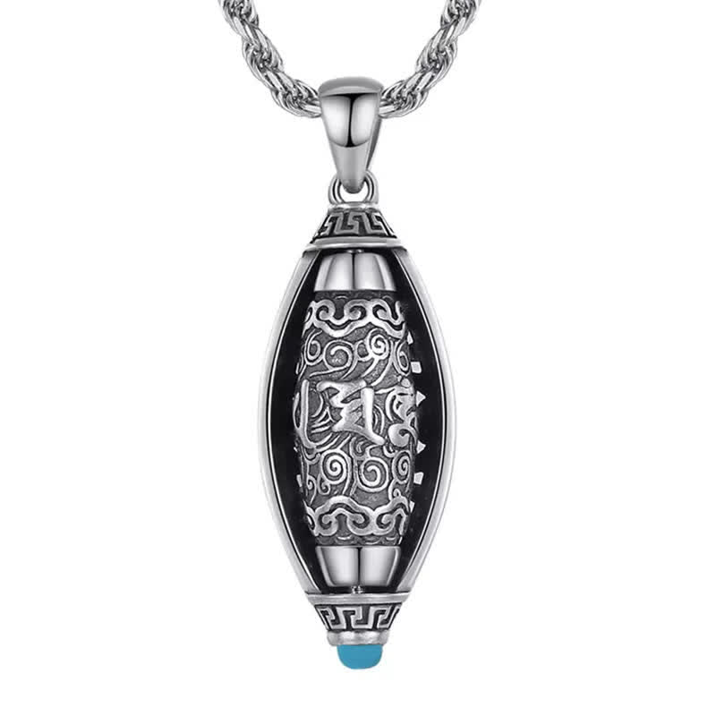 Nimara Ritual Tibet Om Mani Padme Hum Protection Necklace Rotatable Pendant
