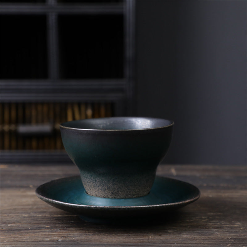 Nimara Ritual Planet Design Ceramic Coffee Mug Rough Pottery Tea Coffee Cup With Saucer