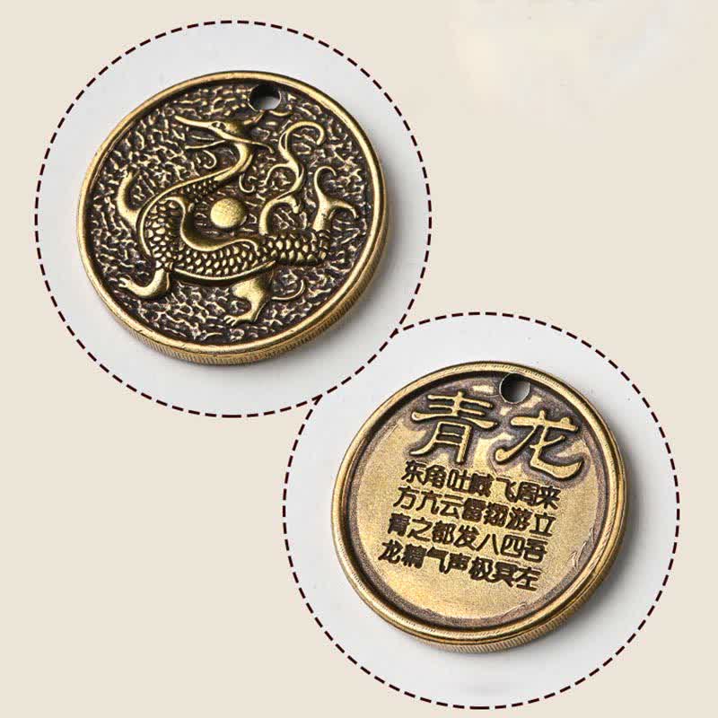 Nimara Ritual Four Symbols Azure Dragon White Tiger Vermilion Bird Black Tortoise Key Chain