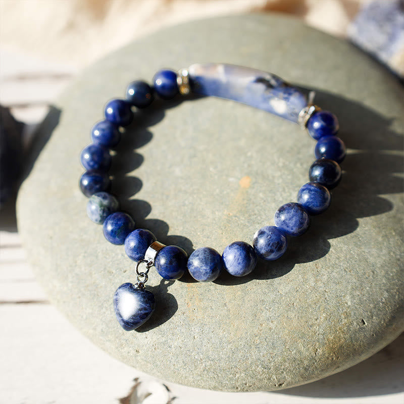 Nimara Ritual Natural Quartz Love Heart Healing Beads Bracelet