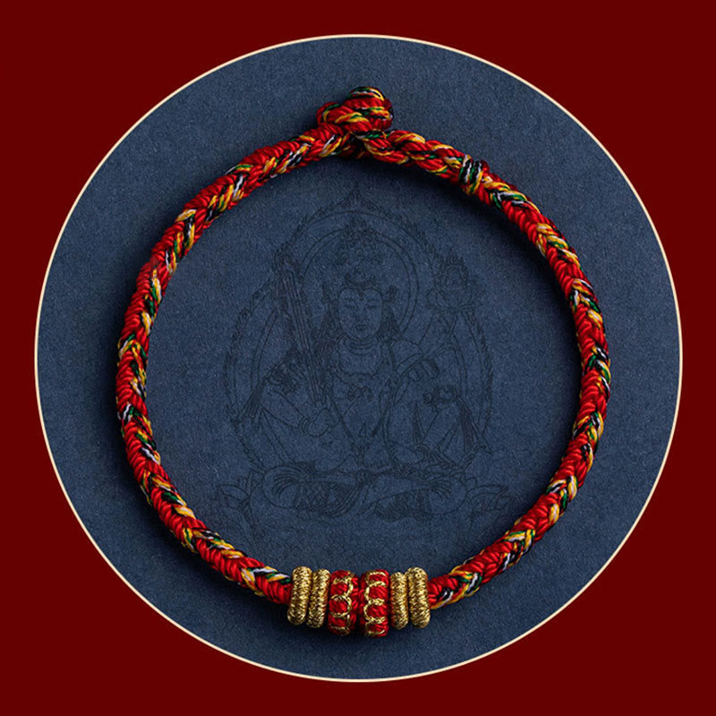 Nimara Ritual Tibet Handmade Chinese Zodiac Natal Buddha Luck Strength Braided String Bracelet
