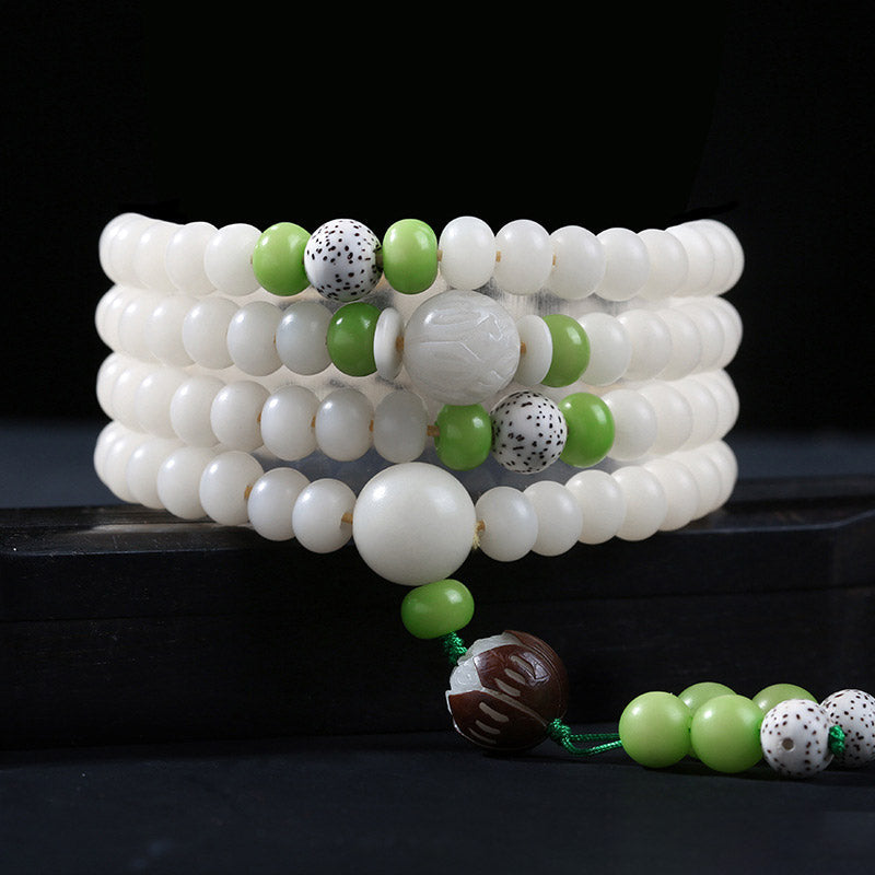 Nimara Ritual Bodhi Seed Bead Lotus Blessing Charm Bracelet