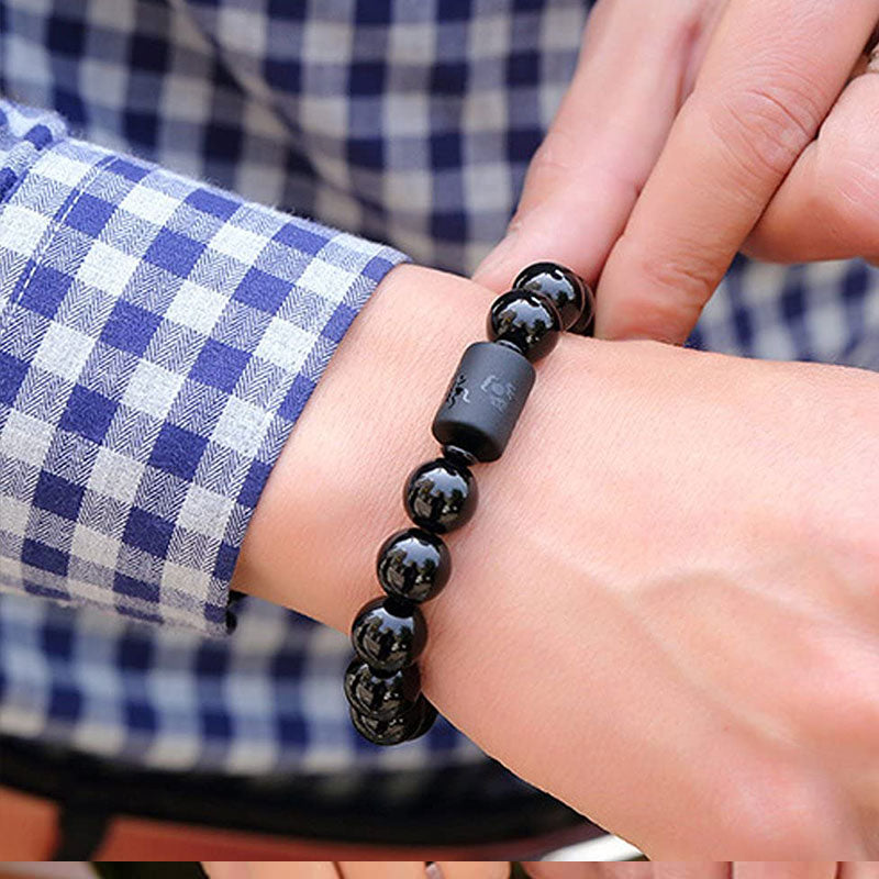 Nimara Ritual Soul Cleansing Black Obsidian Phoenix Dragon Bracelet