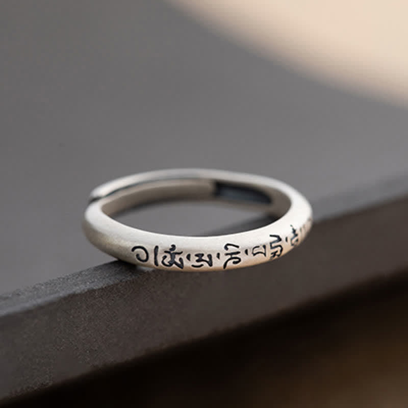 Nimara Ritual 990 Sterling Silver Six True Words Om Mani Padme Hum Love Peace Ring